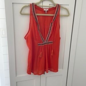 Joie v neck with cool beading and tassels